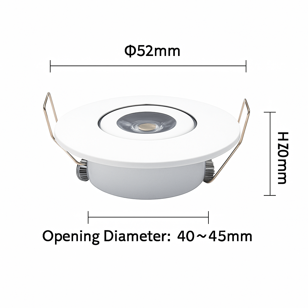 Plafonnier — 6 pièces LED Mini lumière vers le bas 3W 1W Dimmable Spot lumières encastrées AC85-265V plafonnier en aluminium 52mm