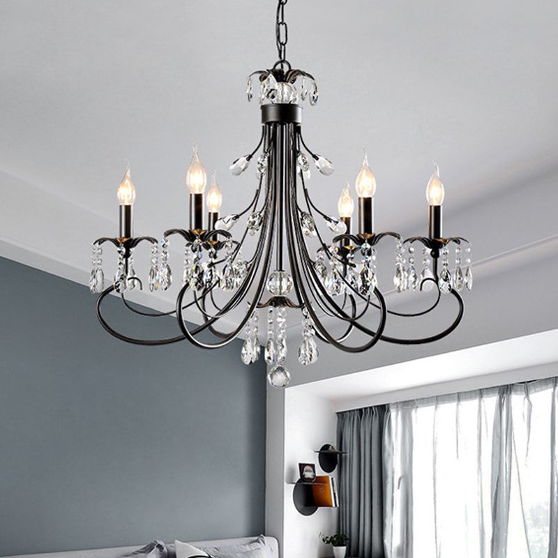 Silva LED Suspension Noir Métal Cristal Salle à manger Salon - Neutralighting