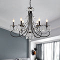 Silva LED Suspension Noir Métal Cristal Salle à manger Salon - Neutralighting