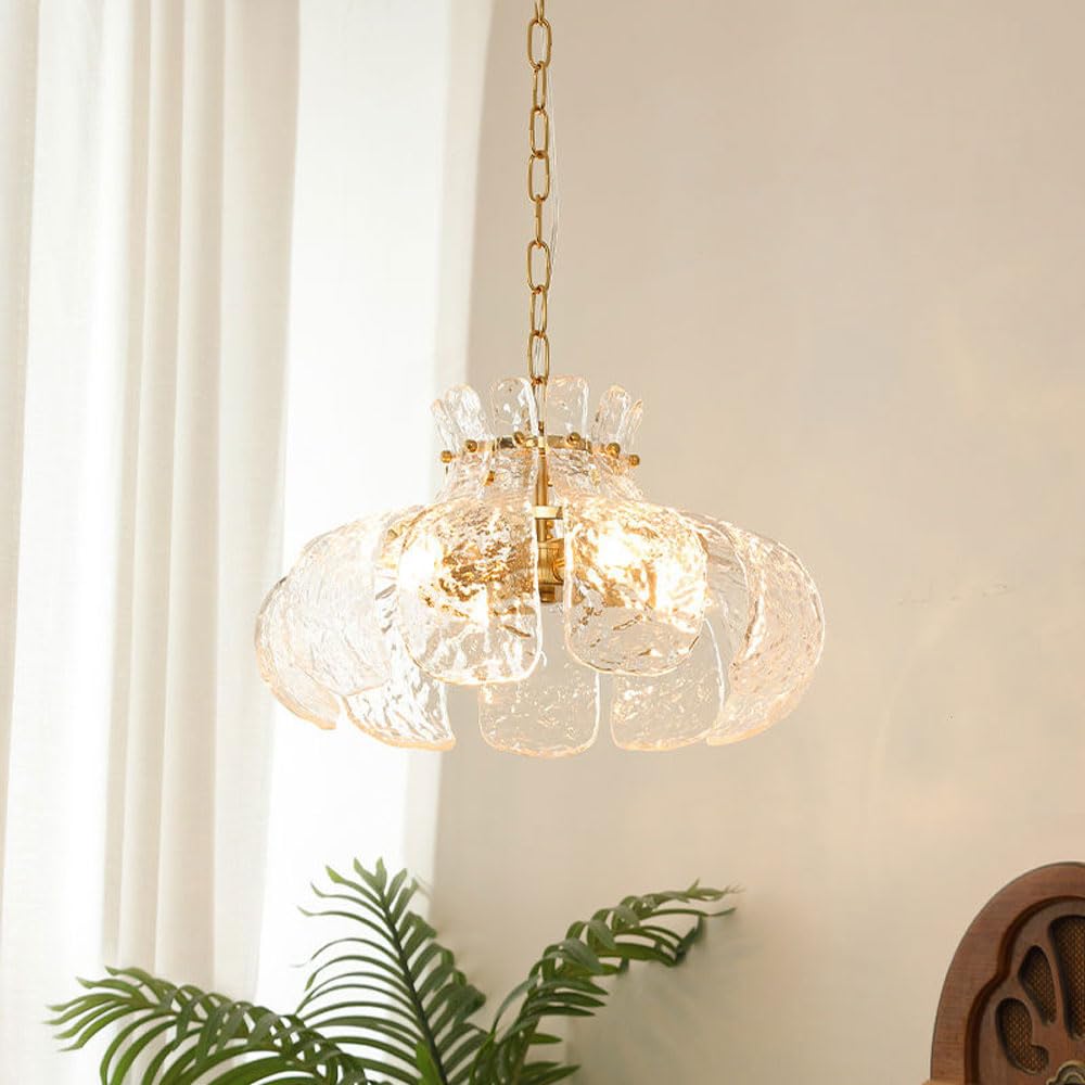 Arisha Moderne Forme Poire Lustre Glace Fusion Verre Chambre À Coucher - Neutralighting