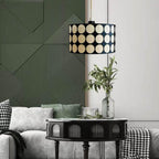 Valentina Rétro Ronde LED Suspension Métal/Tissu Salon - Neutralighting