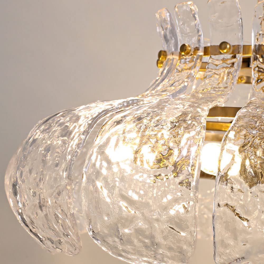 Arisha Moderne Forme Poire Lustre Glace Fusion Verre Chambre À Coucher - Neutralighting