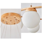 Valentina LED Suspension Bois Verre Blanc Salon/Chambre À Coucher - Neutralighting