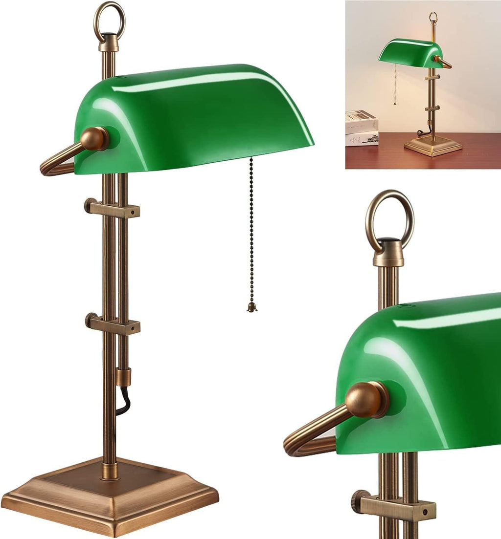 Lampe de Notaire Ancienne Iris Souffle en Laiton - Reflets Délicats & Caractère Affirmé