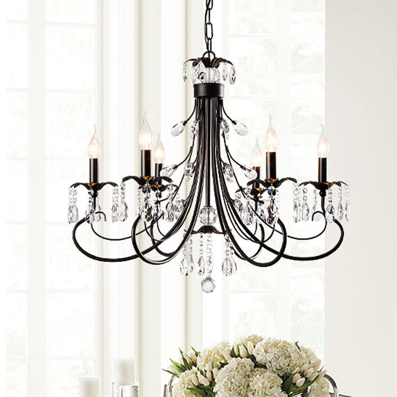 Silva LED Suspension Noir Métal Cristal Salle à manger Salon - Neutralighting
