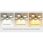 Arisha Plafonnier Rond Moderne, Métal/Bois, Blanc/Vert/Gris, Salon - Neutralighting