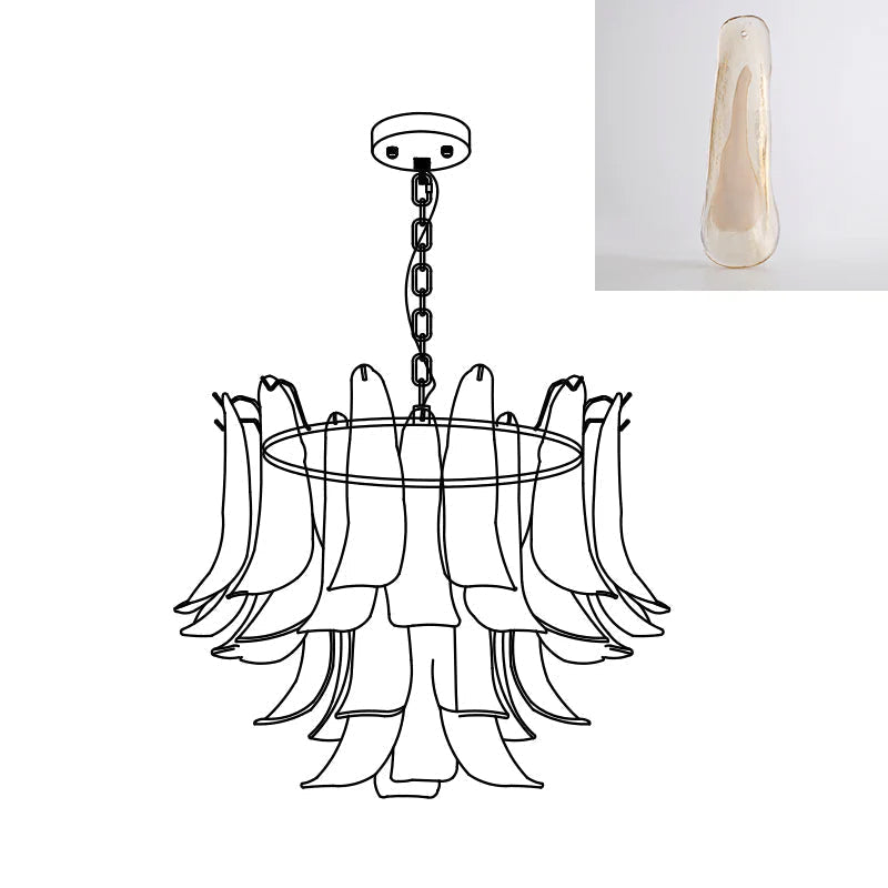 Aurora Lustre Murano Verre Feuille Doré - Neutralighting