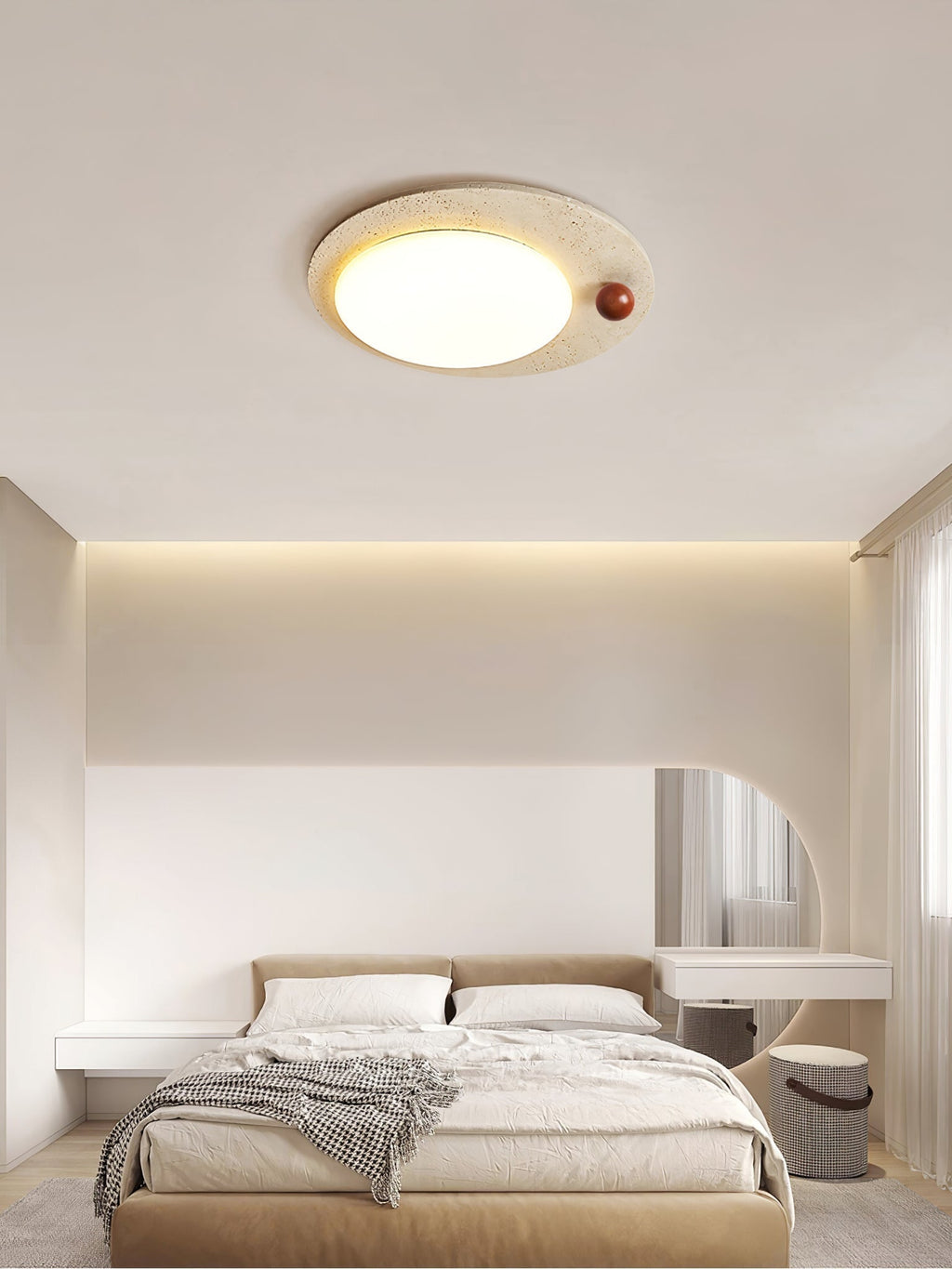 Orbia Lumière de Plafond Circulaire en Travertin - Neutralighting