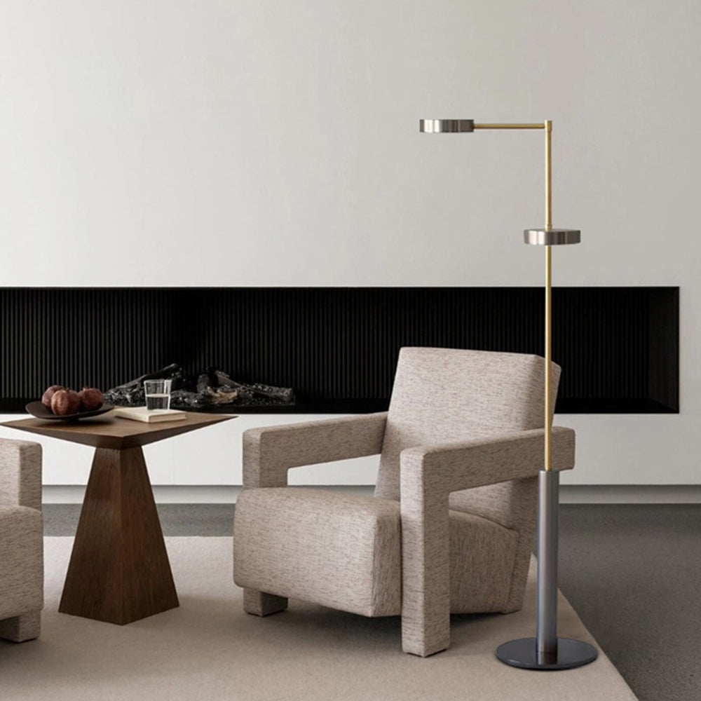 Mira Design Lampadaire Moderne Métal Noir/Or Chambre/Salon - Neutralighting