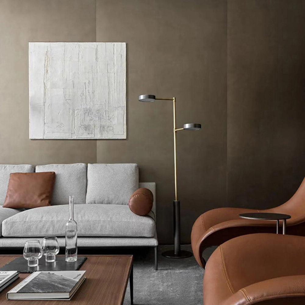 Mira Design Lampadaire Moderne Métal Noir/Or Chambre/Salon - Neutralighting
