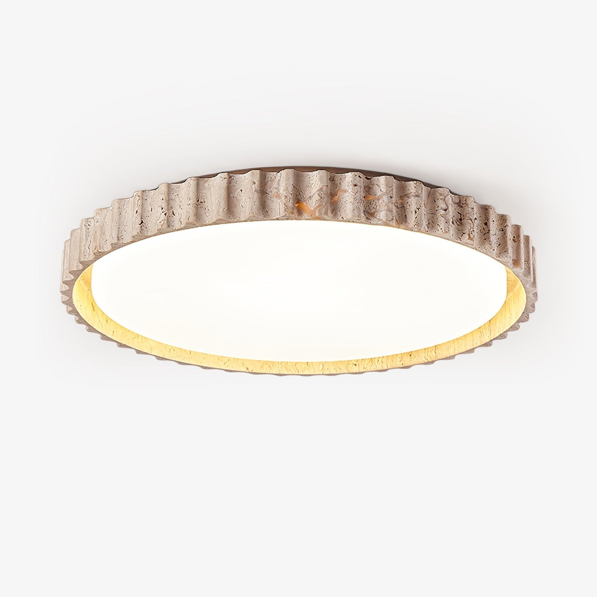Ornorus Plafonnier Anneau Cannelé en Travertin - Neutralighting