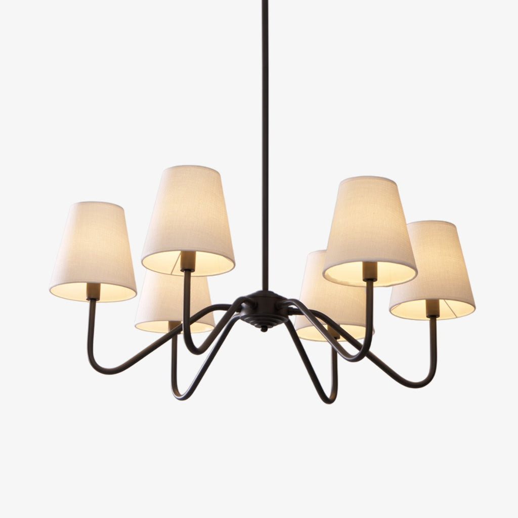 Aurvarira Chandelier Classique Noir en Tissu Lumos - Neutralighting
