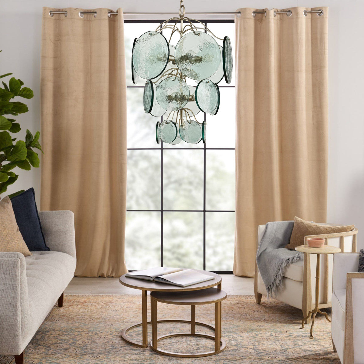 Aurora Chandelier en Verre Disc Moderne - Neutralighting