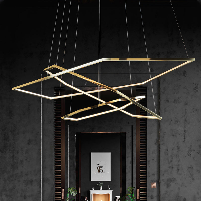 Ray Suspension Géométrique Contemporain, Métal, Doré, Salon/Chambre à Coucher - Neutralighting