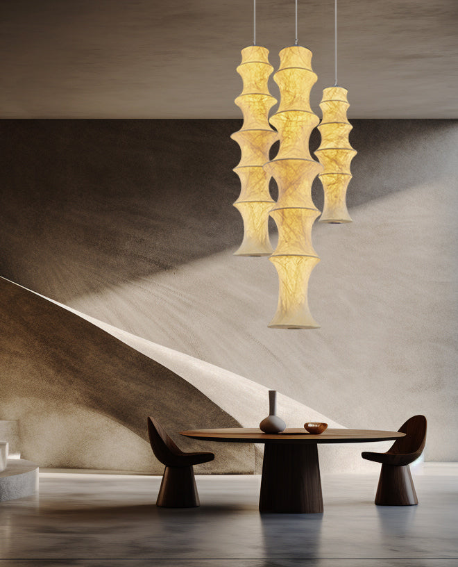 Elraeor Stratifié Mûrier Soie Suspension Lumière - Neutralighting