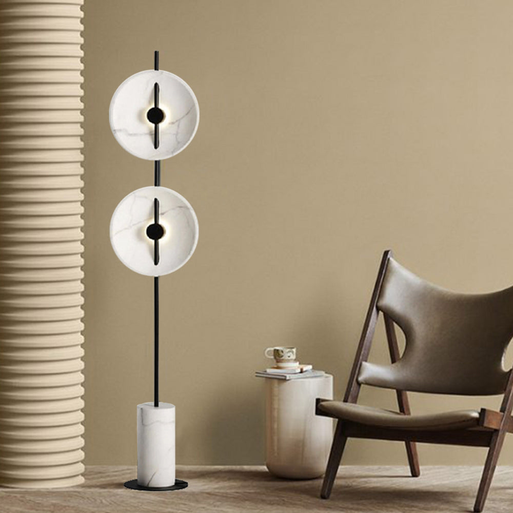 Mira Design Lampadaire Rond Nordique Métal Blanc Grande Salon - Neutralighting