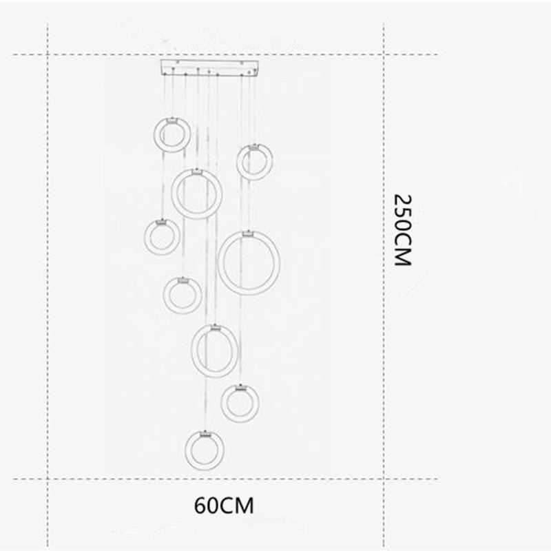 Valentina Luminaires Suspension LED Anneau Simple, Métal, Or, Salon - Neutralighting