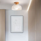 Arisha Moderne LED Plafonnier Dôme Bois Verre Salon Salle à Manger - Neutralighting