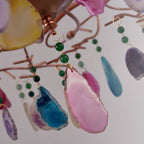 Valentina Art LED Suspension Doré Rosé Métal Pierre d'Agate Salon - Neutralighting