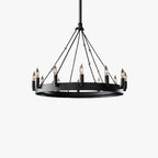 Silva Ronde Industrielle LED Suspension Noir Métal Chambre à coucher - Neutralighting