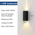 Spot — 6W 10W 20W Outdoor LED Wall Lights Up and Down Narrow Beam COB Aluminium Wall Sconces Porch Light Garden Waterproof Spotlight