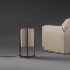 Muto Lampadaire Rectangulaire Moderne, Bois/Tissu, Bois, Salon - Neutralighting