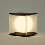 Aria Lampe de Poteau Lune Moderne, Métal/Acrylique, Noir, Cour - Neutralighting