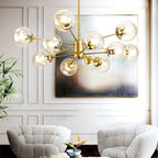 Valentina Suspension Multi Retro, Metal/Verre, Noir/Or, Salon - Neutralighting