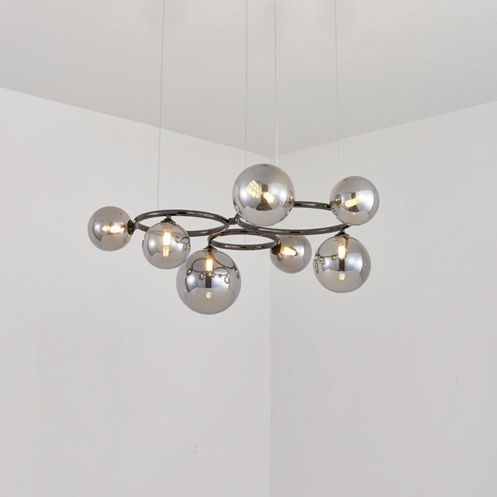 Valentina Luminaires Suspensions Anneau Moderne Métal/Verre Noir/Blanc/Gris/Doré Chambre à Coucher - Neutralighting