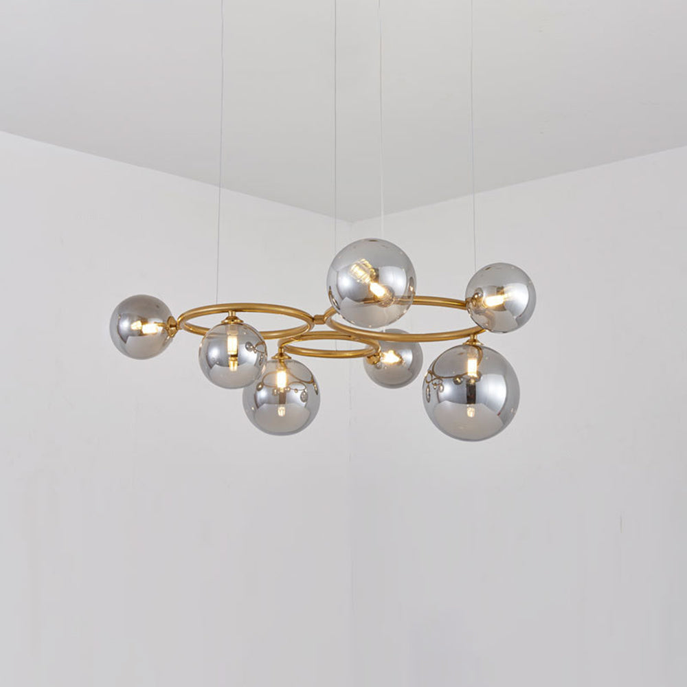 Valentina Luminaires Suspensions Anneau Moderne Métal/Verre Noir/Blanc/Gris/Doré Chambre à Coucher - Neutralighting