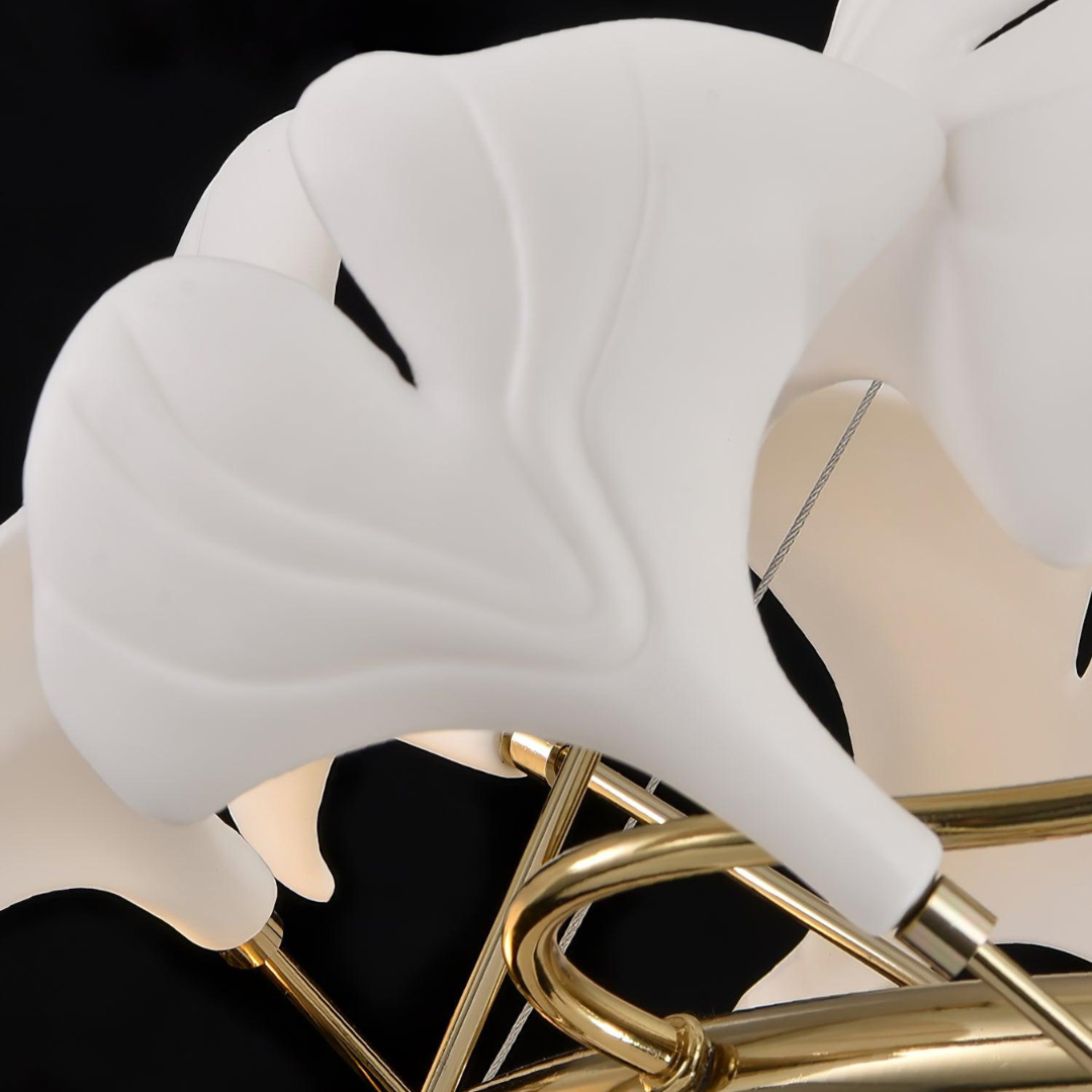 Olivia Lustre Fleur AntGlo Moderne , Métal/Céramique, Or, Escalier - Neutralighting