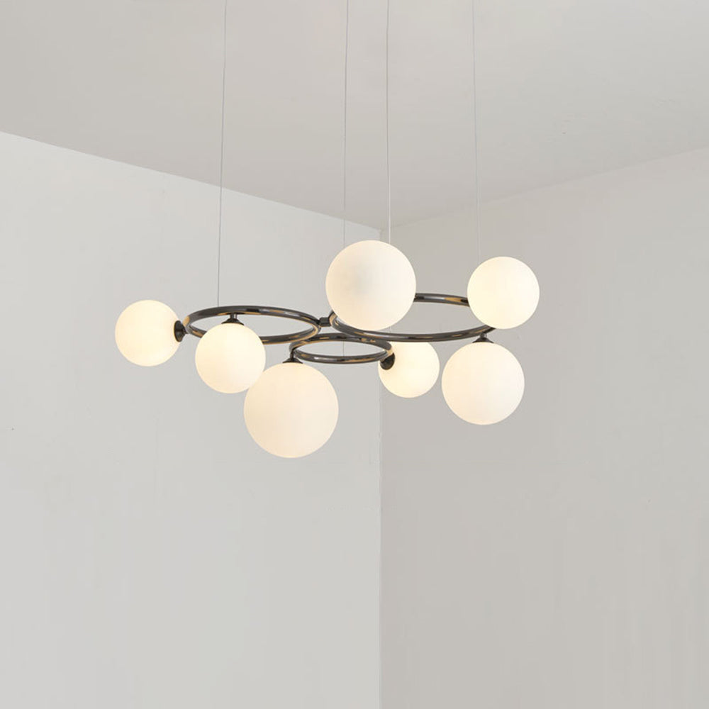 Valentina Luminaires Suspensions Anneau Moderne Métal/Verre Noir/Blanc/Gris/Doré Chambre à Coucher - Neutralighting