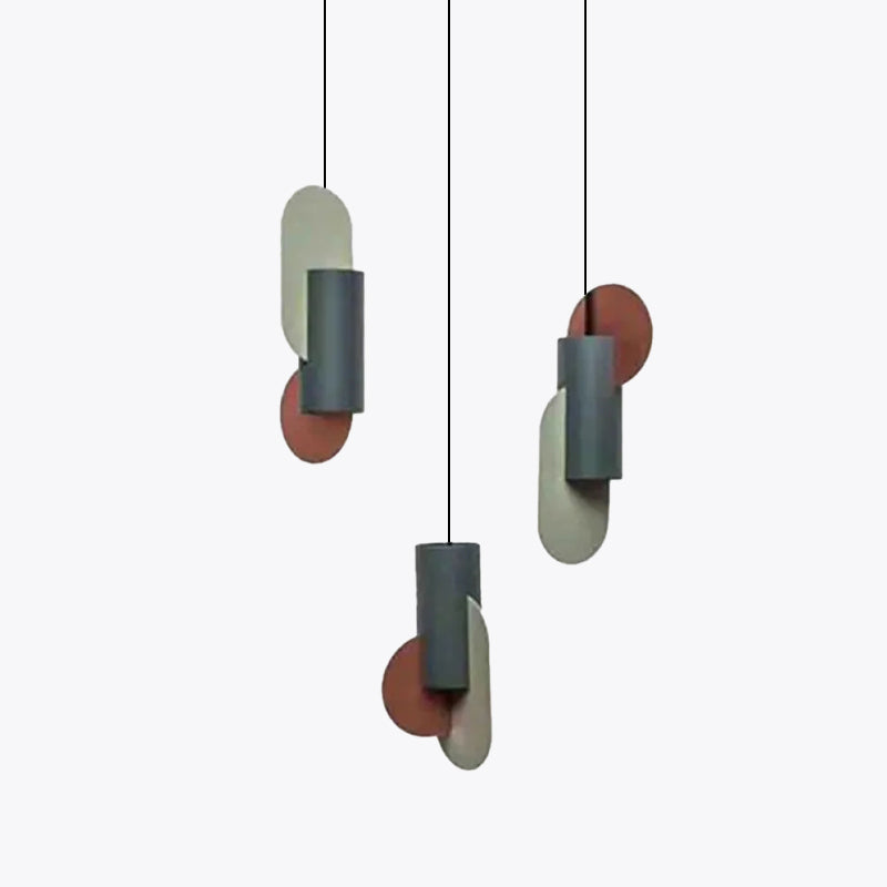 Valentina Lustre Rond/Cylindre Moderne, Métal, Vert/Brun, Chambre à Coucher - Neutralighting