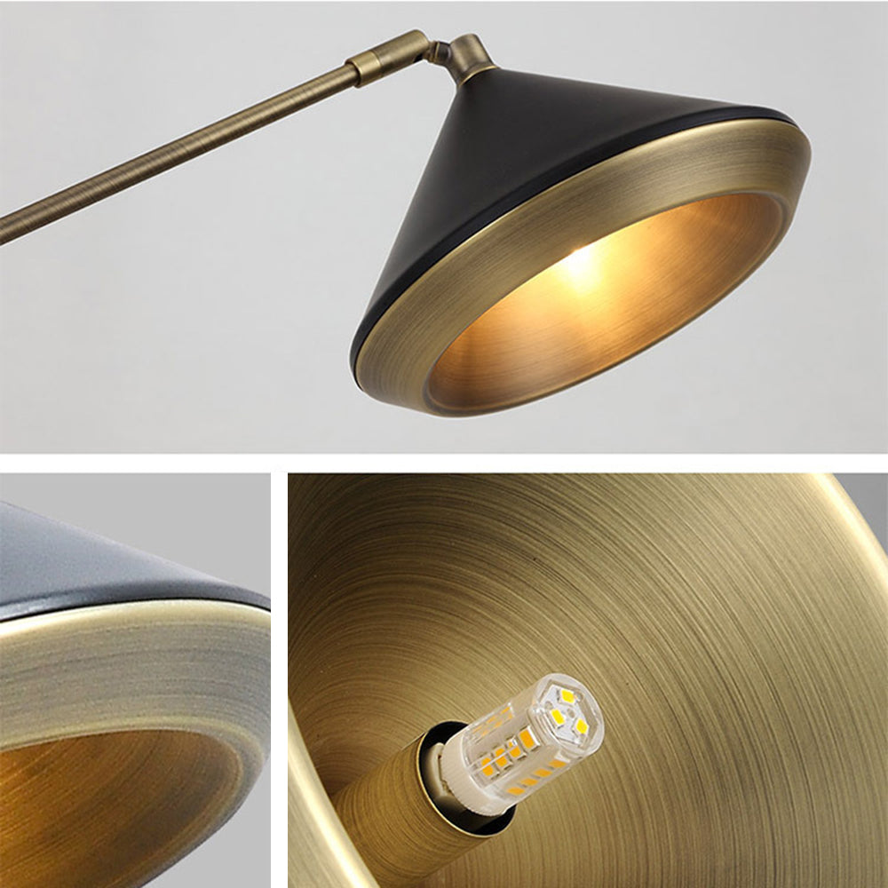 Arisha Design Lampadaire Dôme Vintage Métal Noir/Laiton Salon/Chambre - Neutralighting