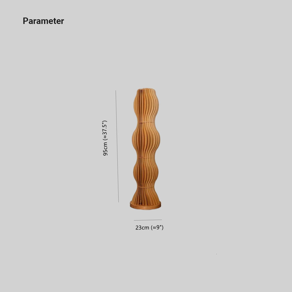 Muto Lampadaire Vague Moderne, Bois, Kaki, Salon - Neutralighting