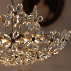 Ray Rétro Vintage Or Fleur Cristal Suspension Chambre À Coucher - Neutralighting