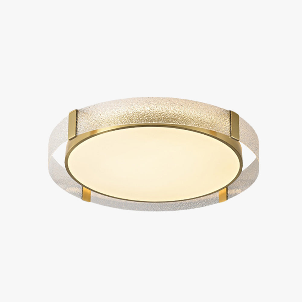 Arisha Plafonnier Rond Moderne, Cuivre/Verre, Doré, Salon - Neutralighting