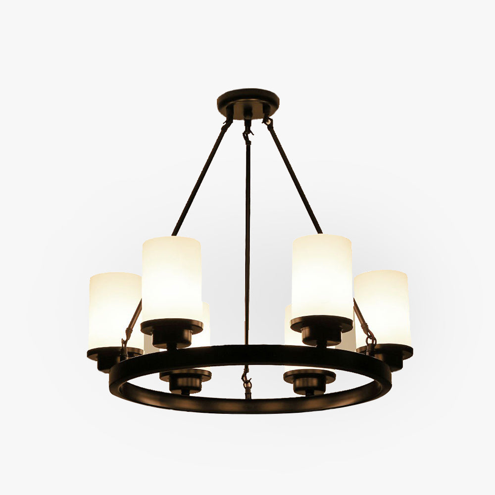 Silva Suspension Bague Rétro, Métal/Verre, Blanc/Noir, Salle à Manger/Salle de Séjour - Neutralighting