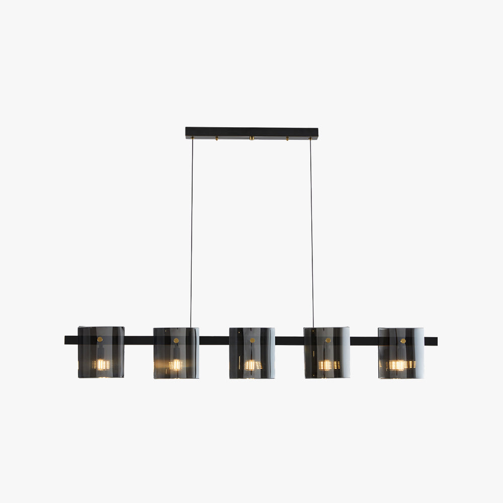 Arisha Suspension Cylindre Nordique, Cuivre/Verre, Noir/Or, Bar/Cuisine - Neutralighting