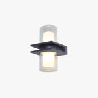 Ray Applique Murale Cylindrique Moderne, Métal/Verre, Noir, Jardin/Cour - Neutralighting