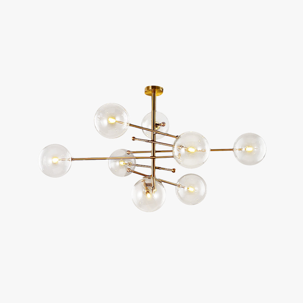 Valentina Lustre Multi Moderne, Métal/Verre, Noir/Doré, Salon - Neutralighting