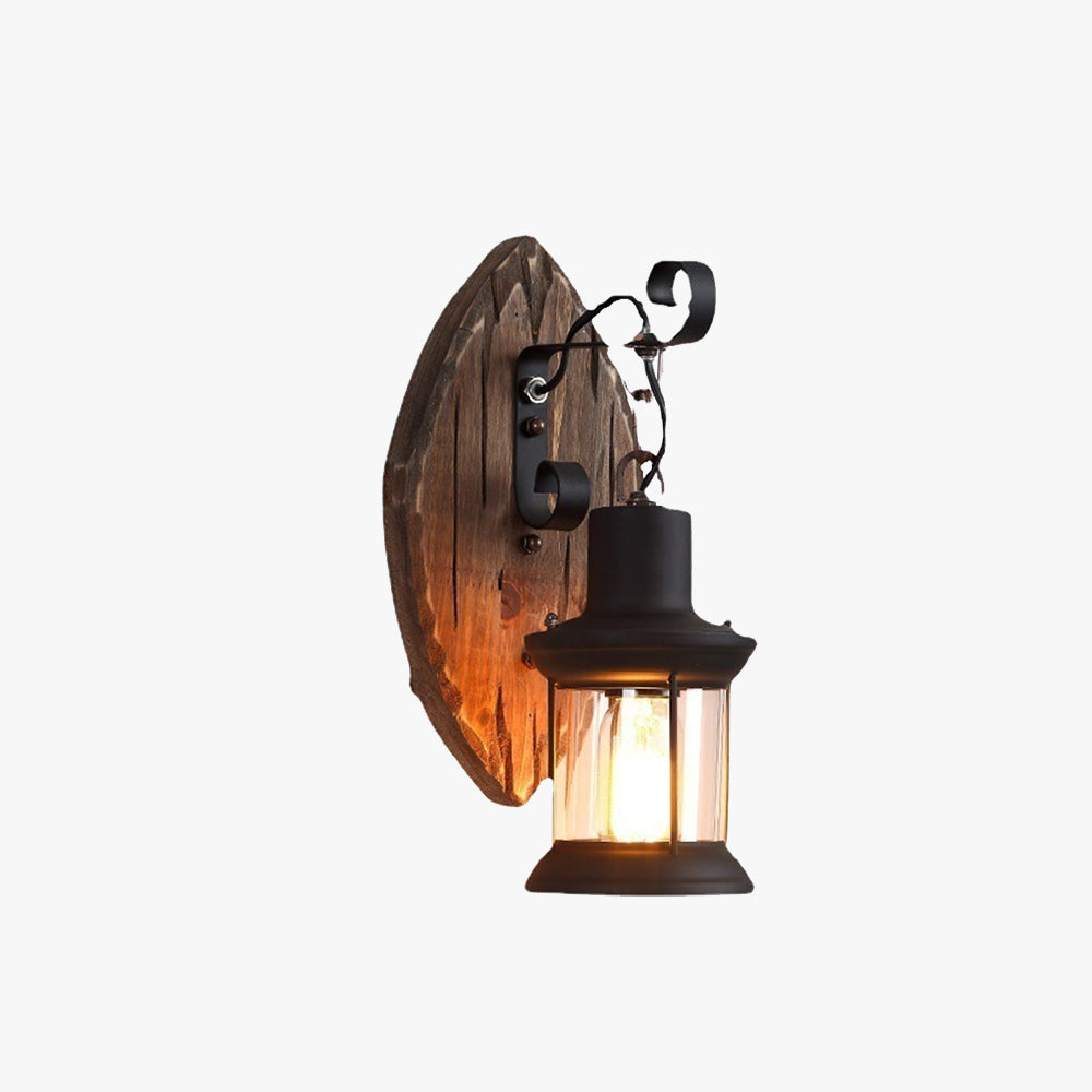 Epoch Applique Murale en Forme de Feuille et Lantern, Bois et Métal - Neutralighting