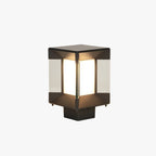 Ray Lampe de Poteau Rectangulaire Moderne, Métal/Verre, Noir/Or, Balcon - Neutralighting