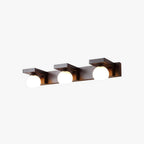 Muto Applique Murale à Miroir Intérieur Ronde Vintage LED Bois/Verre Burn Salle de Bain - Neutralighting