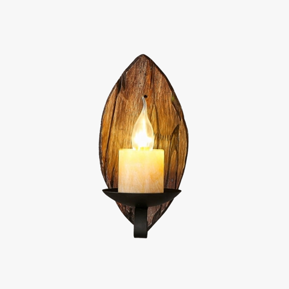 Epoch Applique Murale à Bougie en Forme de Feuille ,Bois et Métal - Neutralighting