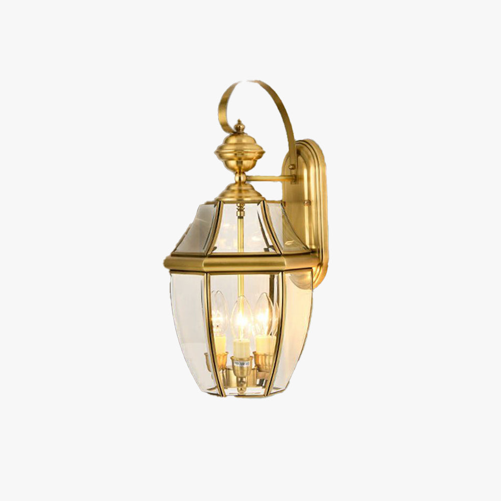 Silva Applique Murale Extérieur Lanterne Vintage, Verre/Métal, Laiton, Cour - Neutralighting