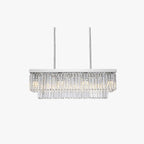 Kristy Design Luminaires Suspensions Rectangulaire Contemporain Métal/Cristal Blanc Salle à Manger/Salon - Neutralighting