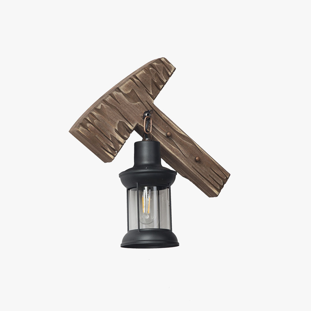 Epoch Applique Murale en Forme de Lanterne Marteau, Bois et Métal - Neutralighting