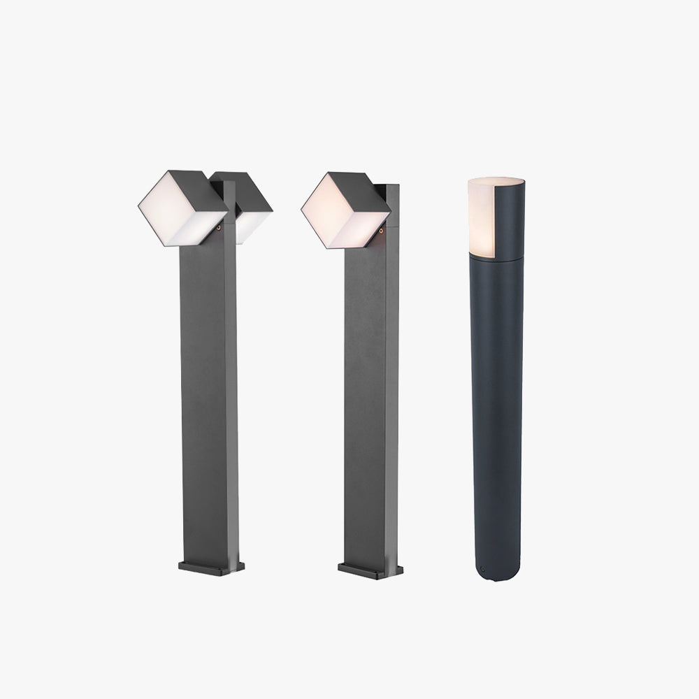 Ray Borne Extérieure Pivotante Moderne, Métal, Noir, Allée - Neutralighting