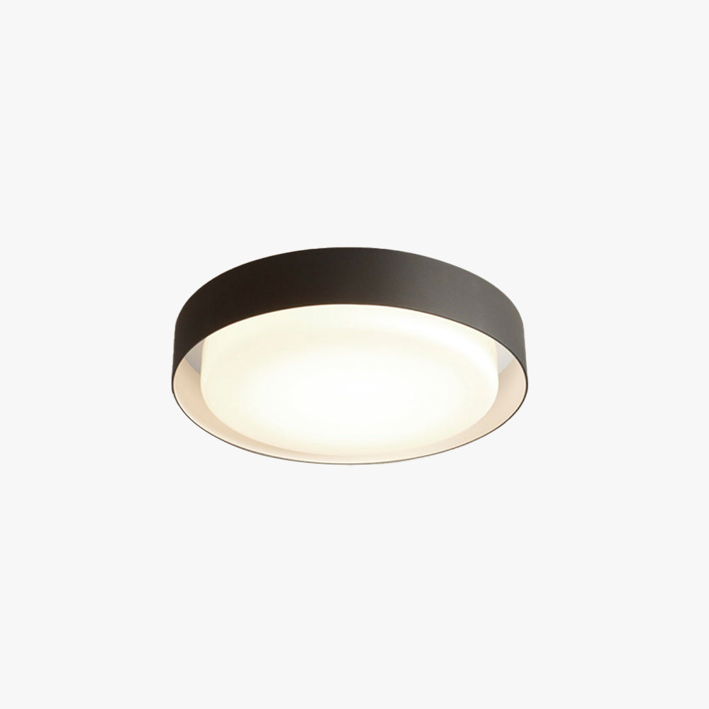 Ray Ronde Moderne LED Plafonnier Noir Métal/Acrylique Extérieur - Neutralighting